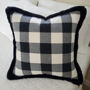Black & White Flannel Buffalo Check Pillow